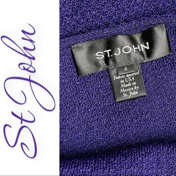 ST. JOHN Santana Wool Blend Purple Pencil Skirt, Size 4 - Picture 10 of 15